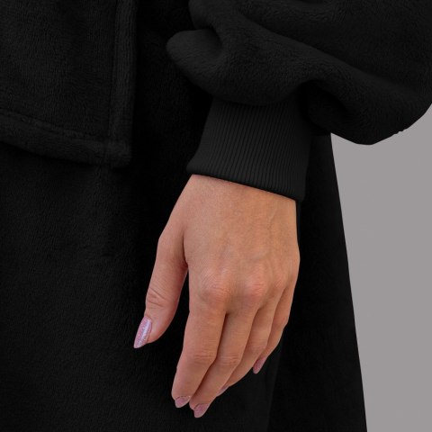 Bluzair Bluza Koc Hoodie Oversize Polska Czarny Bluzair Bluza Koc Hoodie Oversize Polska Czarny