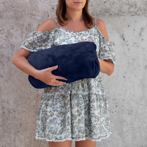 Bluzair Bluza Koc z Kapturem XXL Ciepła Granat 4w1 Bluzair Bluza Koc z Kapturem XXL Ciepła Granat 4w1