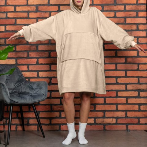 Bluzair Koco Bluza Oversize Kapturem Beżowa 4w1 Bluzair Koco Bluza Oversize Kapturem Beżowa 4w1