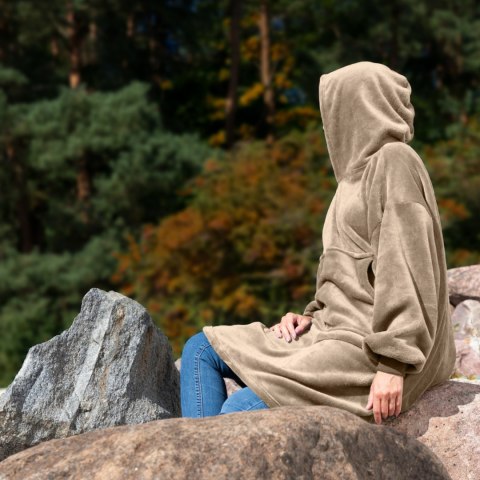 Bluzair Koco Bluza Oversize Kapturem Beżowa 4w1 Bluzair Koco Bluza Oversize Kapturem Beżowa 4w1