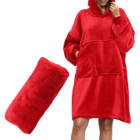 Bluzair Koco Bluza Oversize Kapturem Czerwona 4w1 Bluzair Koco Bluza Oversize Kapturem Czerwona 4w1