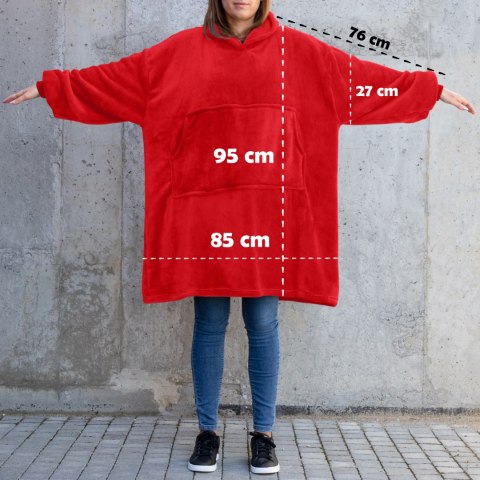 Bluzair Koco Bluza Oversize Kapturem Czerwona 4w1 Bluzair Koco Bluza Oversize Kapturem Czerwona 4w1