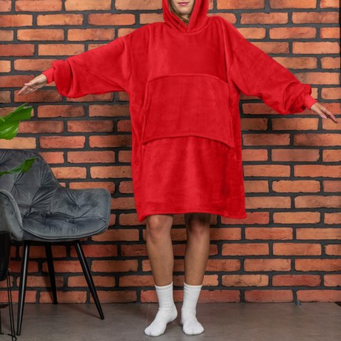 Bluzair Koco Bluza Oversize Kapturem Czerwona 4w1 Bluzair Koco Bluza Oversize Kapturem Czerwona 4w1
