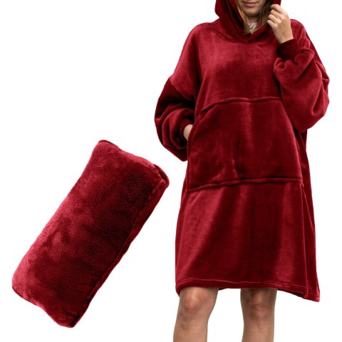 Bluzair Koco Bluza Oversize z Kapturem Bordowa 4w1 Bluzair Koco Bluza Oversize z Kapturem Bordowa 4w1