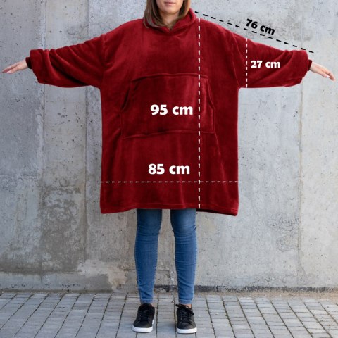 Bluzair Koco Bluza Oversize z Kapturem Bordowa 4w1 Bluzair Koco Bluza Oversize z Kapturem Bordowa 4w1