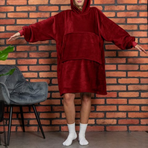 Bluzair Koco Bluza Oversize z Kapturem Bordowa 4w1 Bluzair Koco Bluza Oversize z Kapturem Bordowa 4w1