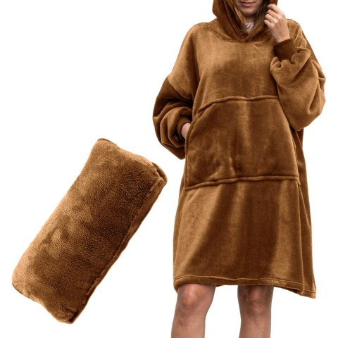 Bluzair Koco Bluza Oversize z Kapturem Toffee 4w1 Bluzair Koco Bluza Oversize z Kapturem Toffee 4w1