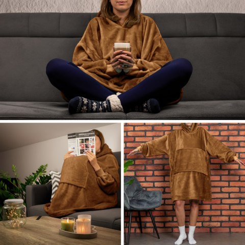 Bluzair Koco Bluza Oversize z Kapturem Toffee 4w1 Bluzair Koco Bluza Oversize z Kapturem Toffee 4w1