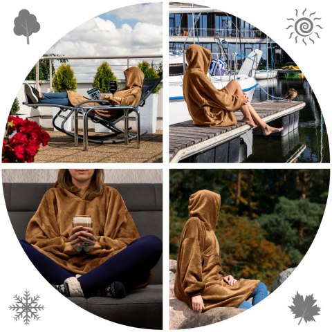 Bluzair Koco Bluza Oversize z Kapturem Toffee 4w1 Bluzair Koco Bluza Oversize z Kapturem Toffee 4w1