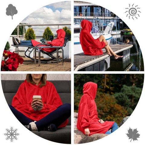 Bluzair SUPER MAMA - Bluza koc - Czerwony - prezent dla mamy - dzień mamy Bluzair SUPER MAMA - Bluza koc - Czerwony - prezent dla mamy - dzień mamy