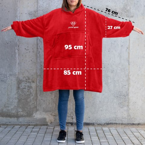 Bluzair SUPER MAMA - Bluza koc - Czerwony - prezent dla mamy - dzień mamy Bluzair SUPER MAMA - Bluza koc - Czerwony - prezent dla mamy - dzień mamy