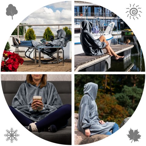 Bluzair SUPER MAMA - Bluza koc - Szary - prezent dla mamy - dzień mamy Bluzair SUPER MAMA - Bluza koc - Szary - prezent dla mamy - dzień mamy