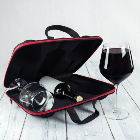 Etui na wino i 2 kieliszki zestaw prezent na ślub Etui na wino i 2 kieliszki zestaw prezent na ślub