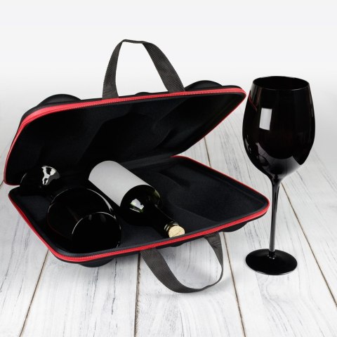 Etui na wino z kieliszkami zestaw prezent na ślub Etui na wino z kieliszkami zestaw prezent na ślub