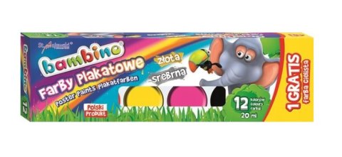 Farbki plakatowe 12+1kol. BAMBINO | 1581 Farbki plakatowe 12+1kol. BAMBINO | 1581