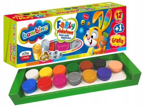 Farbki plakatowe 12+1kol. BAMBINO | 1581 Farbki plakatowe 12+1kol. BAMBINO | 1581