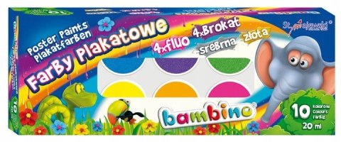 Farby plakatowe 10kol. mix 1956 BAMBINO Farby plakatowe 10kol. mix 1956 BAMBINO