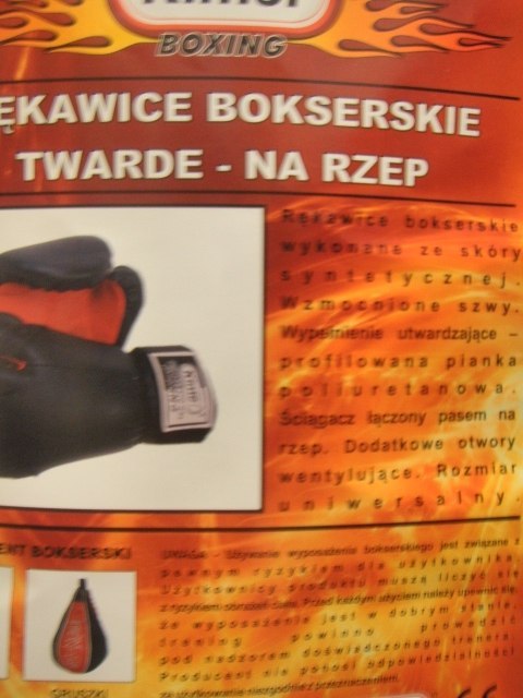 Rękawice bokserskie na rzep twarde 50370 Rękawice bokserskie na rzep twarde 50370