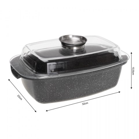 BRYTFANNA MARMUROWA 5.5L 33cm KINGHOFF KH-1608 BRYTFANNA MARMUROWA 5.5L 33cm KINGHOFF KH-1608
