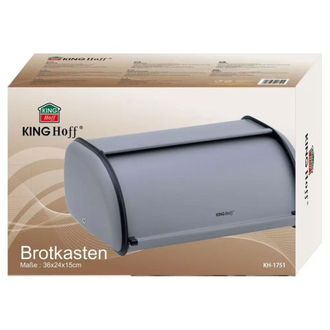 CHLEBAK STALOWY MAŁY 36CM KINGHOFF KH-1751 SZARY CHLEBAK STALOWY MAŁY 36CM KINGHOFF KH-1751 SZARY