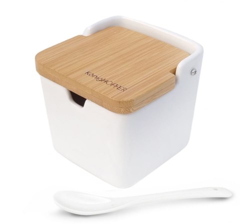 CUKIERNICA CERAMICZNA Z ŁYŻECZKĄ 270ML KONIGHOFFER 0524 BIAŁA CUKIERNICA CERAMICZNA Z ŁYŻECZKĄ 270ML KONIGHOFFER 0524 BIAŁA