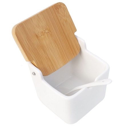 CUKIERNICA CERAMICZNA Z ŁYŻECZKĄ 270ML KONIGHOFFER 0524 BIAŁA CUKIERNICA CERAMICZNA Z ŁYŻECZKĄ 270ML KONIGHOFFER 0524 BIAŁA
