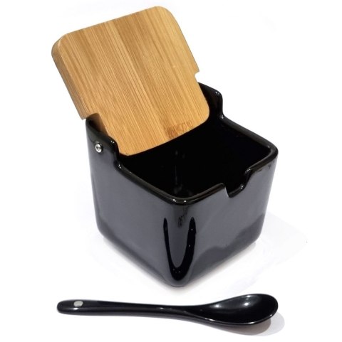 CUKIERNICA CERAMICZNA Z ŁYŻECZKĄ 270ML KONIGHOFFER KG-0531 CZARNA CUKIERNICA CERAMICZNA Z ŁYŻECZKĄ 270ML KONIGHOFFER KG-0531 CZARNA