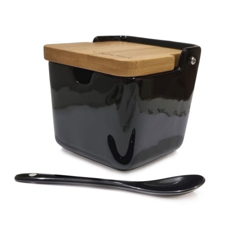 CUKIERNICA CERAMICZNA Z ŁYŻECZKĄ 270ML KONIGHOFFER KG-0531 CZARNA CUKIERNICA CERAMICZNA Z ŁYŻECZKĄ 270ML KONIGHOFFER KG-0531 CZARNA