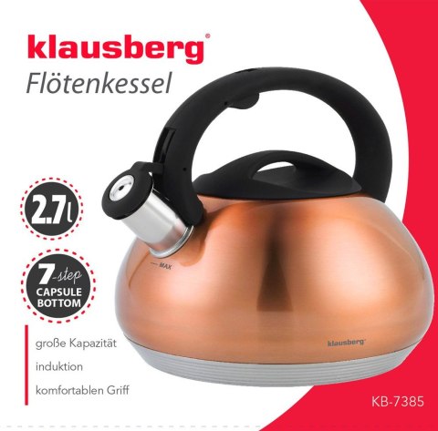 CZAJNIK STALOWY 2.7L DNO x7 KLAUSBERG COPPER KB-7385 CZAJNIK STALOWY 2.7L DNO x7 KLAUSBERG COPPER KB-7385