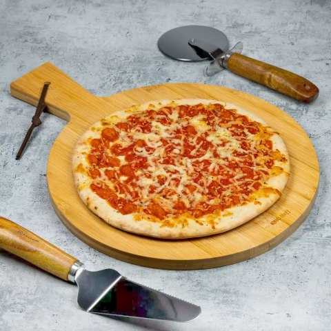 DESKA DO SERWOWANIA PIZZY 30cm BAMBUS KINGHOFF KH-1673 DESKA DO SERWOWANIA PIZZY 30cm BAMBUS KINGHOFF KH-1673