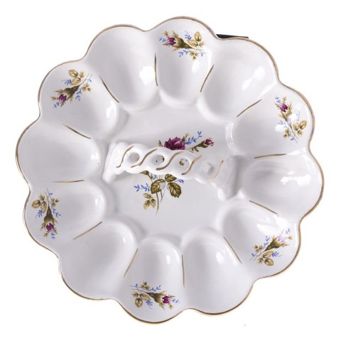 Talerz ceramiczny na jajka z uchwytem RÓŻA II | OD8504 Talerz ceramiczny na jajka z uchwytem RÓŻA II | OD8504