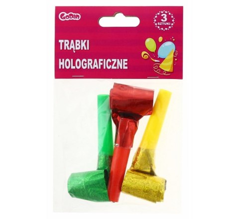 Trąbki zwijane holograficzne party 3szt PZ-TRH3 Trąbki zwijane holograficzne party 3szt PZ-TRH3