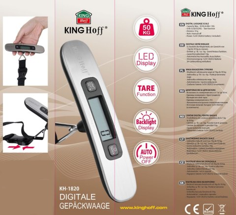 ELEKTRONICZNA WAGA DO BAGAŻU KINGHOFF KH-1820 ELEKTRONICZNA WAGA DO BAGAŻU KINGHOFF KH-1820