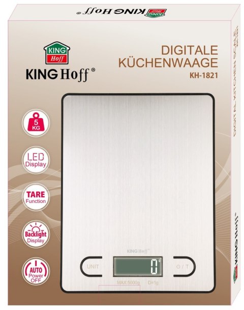 ELEKTRONICZNA WAGA KUCHENNA 1G / 5KG KINGHOFF KH-1821 ELEKTRONICZNA WAGA KUCHENNA 1G / 5KG KINGHOFF KH-1821