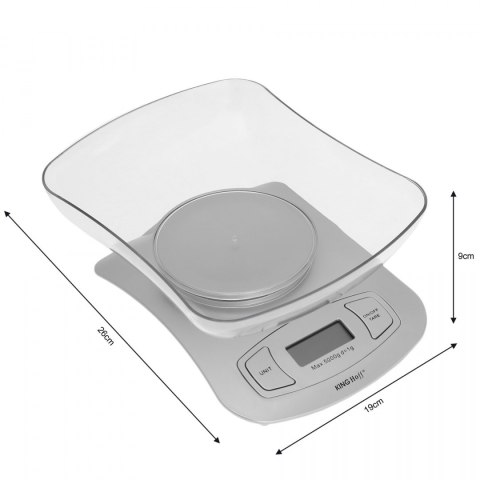 ELEKTRONICZNA WAGA KUCHENNA 5kg/1g KiNGHOFF KH-6072 ELEKTRONICZNA WAGA KUCHENNA 5kg/1g KiNGHOFF KH-6072