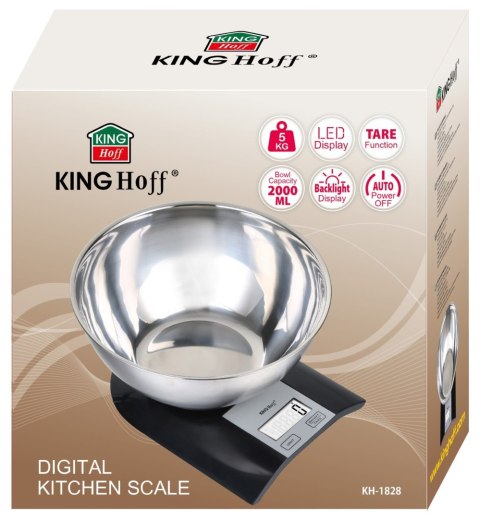 ELEKTRONICZNA WAGA KUCHENNA Z MISĄ 2L / 1G / 5KG KINGHOFF KH-1828 ELEKTRONICZNA WAGA KUCHENNA Z MISĄ 2L / 1G / 5KG KINGHOFF KH-1828