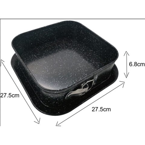 FORMA DO CIASTA ROZPINANA MARMURKOWA 27,5 X 27,5 X 6,8 CM KINGHOFF KH-1791 FORMA DO CIASTA ROZPINANA MARMURKOWA 27,5 X 27,5 X 6,8 CM KINGHOFF KH-1791