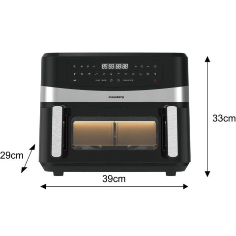 FRYTOWNICA BEZTŁUSZCZOWA DWUKOMOROWA 9L 1750W KLAUSBERG AIR FRYER KB-7717 FRYTOWNICA BEZTŁUSZCZOWA DWUKOMOROWA 9L 1750W KLAUSBERG AIR FRYER KB-7717