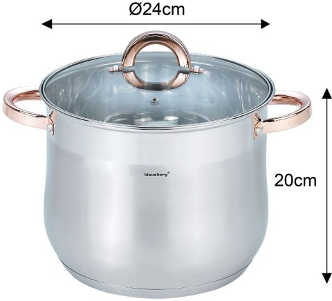 GARNEK STALOWY GASTRONOMICZNY 8.6L 24CM KLAUSBERG KB-7793 ROSE GOLD GARNEK STALOWY GASTRONOMICZNY 8.6L 24CM KLAUSBERG KB-7793 ROSE GOLD