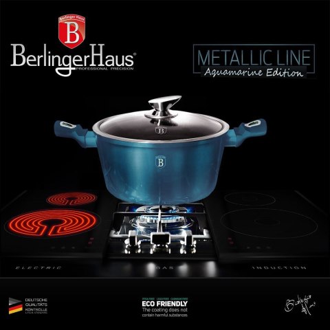 GARNEK Z POWŁOKĄ GRANITOWĄ 8L 30CM BERLINGER HAUS AQUAMARINE BH-7148 GARNEK Z POWŁOKĄ GRANITOWĄ 8L 30CM BERLINGER HAUS AQUAMARINE BH-7148