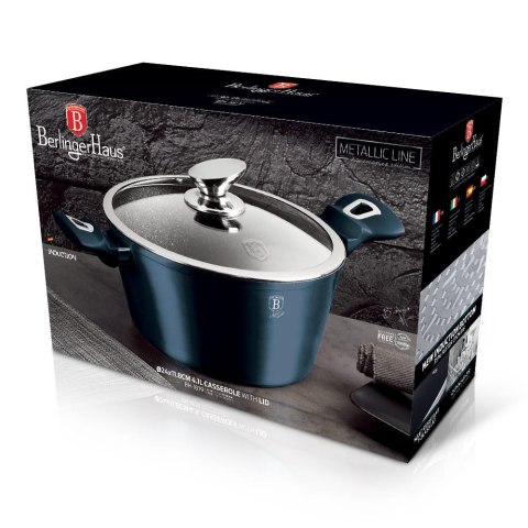 GARNEK Z POWŁOKĄ GRANITOWĄ 8L 30CM BERLINGER HAUS AQUAMARINE BH-7148 GARNEK Z POWŁOKĄ GRANITOWĄ 8L 30CM BERLINGER HAUS AQUAMARINE BH-7148