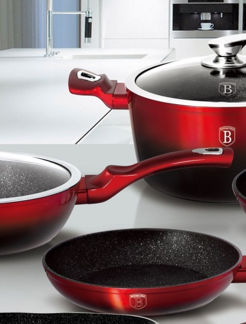 GARNKI BERLINGER HAUS METALLIC BLACK BURGUNDY LINE 10 ELE BH-1631-N GARNKI BERLINGER HAUS METALLIC BLACK BURGUNDY LINE 10 ELE BH-1631-N