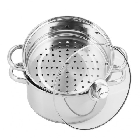GARNKI DO GOTOWANIA NA PARZE 5.0L 24cm 3 ELE. KiNGHOFF KH-3318 GARNKI DO GOTOWANIA NA PARZE 5.0L 24cm 3 ELE. KiNGHOFF KH-3318
