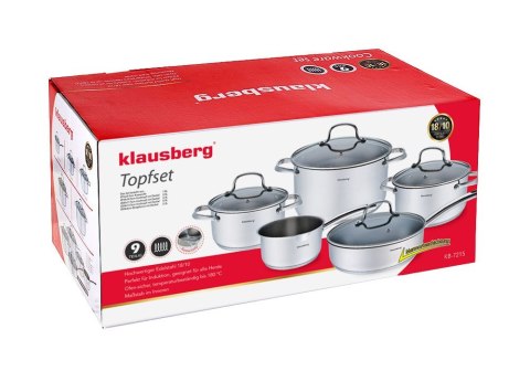 GARNKI KLAUSBERG 9 ELE. INOX 18/10 KB-7215 GARNKI KLAUSBERG 9 ELE. INOX 18/10 KB-7215