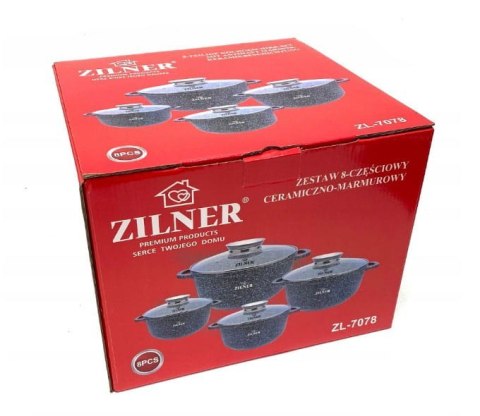 GARNKI MARMUROWE 8 EL. ZILNER ZL-7078 GARNKI MARMUROWE 8 EL. ZILNER ZL-7078