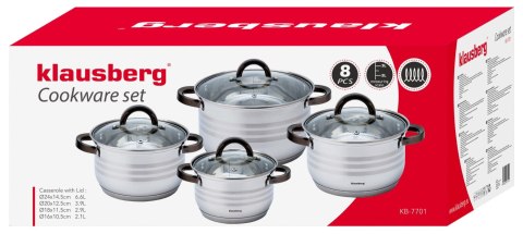 GARNKI STALOWE 8 EL. 2.1/2.9/3.9/6.6L KLAUSBERG KB-7701 GARNKI STALOWE 8 EL. 2.1/2.9/3.9/6.6L KLAUSBERG KB-7701
