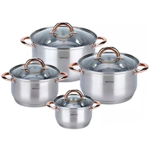 GARNKI STALOWE 8 EL. KINGHOFF ROSEGOLD KH-1763 GARNKI STALOWE 8 EL. KINGHOFF ROSEGOLD KH-1763