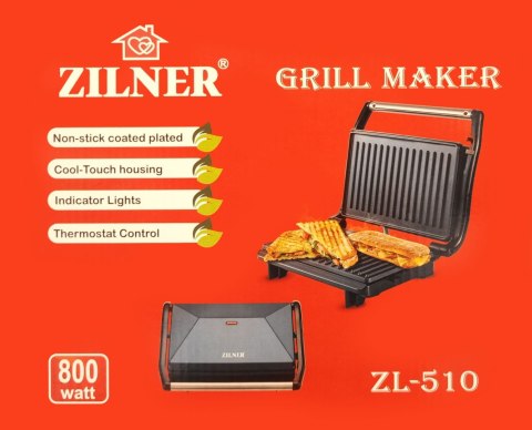 GRILL ELEKTRYCZNY 800W ZILNER ZL-510 GRILL ELEKTRYCZNY 800W ZILNER ZL-510