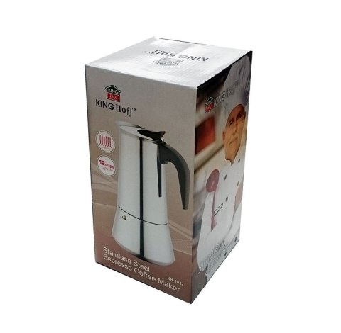 KAWIARKA ESPRESSO KiNGHOFF 600ml (12 FILIŻANEK) KH-1047 KAWIARKA ESPRESSO KiNGHOFF 600ml (12 FILIŻANEK) KH-1047