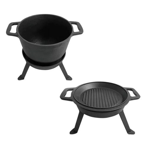 KOCIOŁEK ŻELIWNY MYŚLIWSKI 12L Z PATELNIĄ GRILL 2 W 1 KINGHOFF KH-1842 KOCIOŁEK ŻELIWNY MYŚLIWSKI 12L Z PATELNIĄ GRILL 2 W 1 KINGHOFF KH-1842